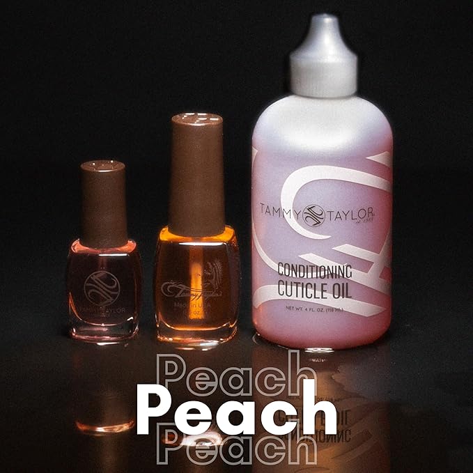 Tammy Taylor Hydrating Nail Cuticle Oil w/Cuticle Cream | Peach Cuticle Softener w/Vitamin E, Jojoba Oil, Natural Ingredients & USA Made Professional Nail Growth Oil for Growth and Strength .50 oz
