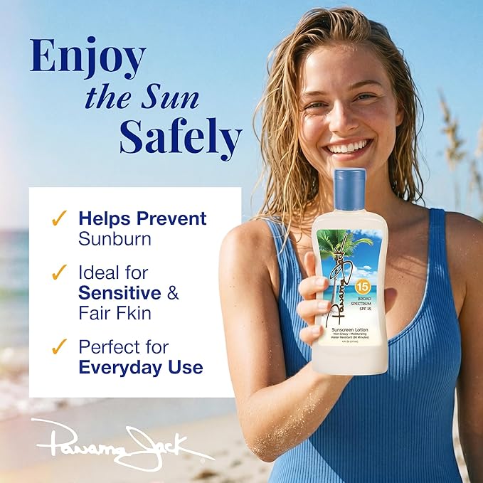 Panama Jack Sunscreen Lotion SPF 15, 6 Fl Oz