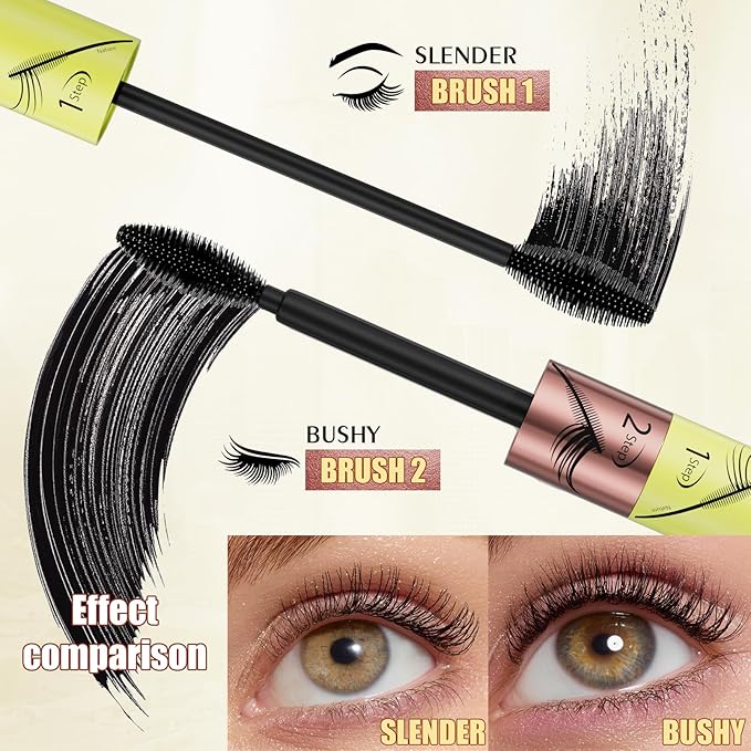 Black Tubing Mascara for Volume and Length - Waterproof, Washable, No Smudge, Full and Soft Formula with Prime Lash Care(Black*1)