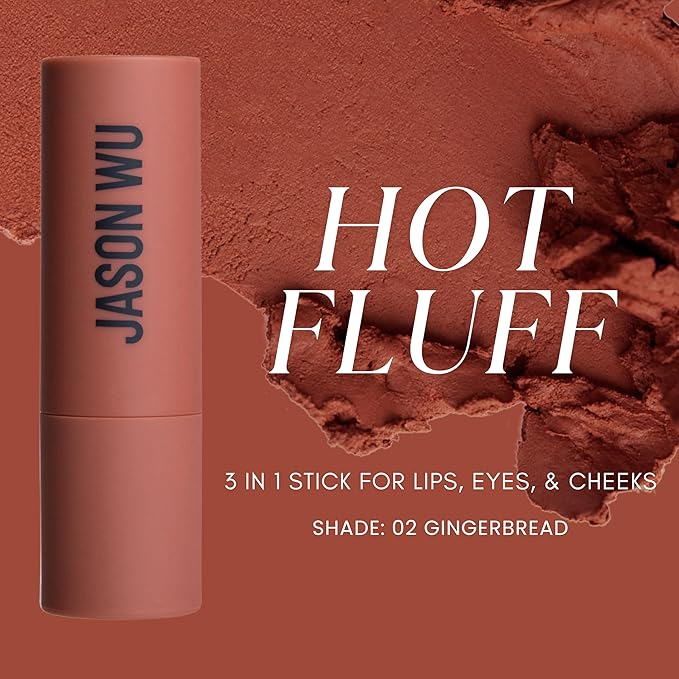 Jason Wu Beauty Hot Fluff Modern Matte Lipstick - 3-in-1 Lipstick, Blush, Shadow, 3.8g 0.134oz (Gingerbread, 3.8g)