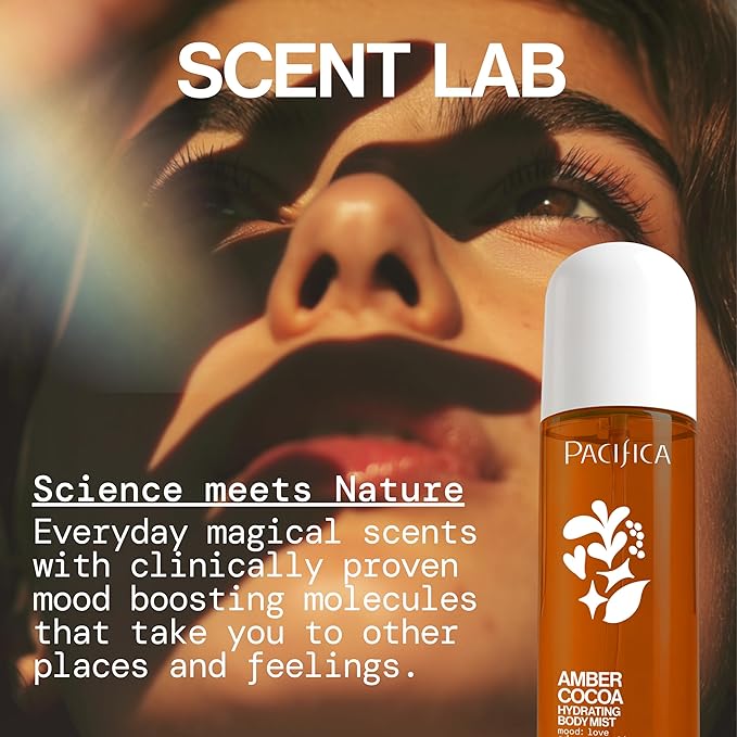 Pacifica Amber Cocoa Gourmand Body Mist for Women – Warm Vanilla Coffee Cocoa Fragrance Spray, Hydrating, Odor Neutralizing, Vegan & Cruelty-Free, Phthalate-Free, 5 oz