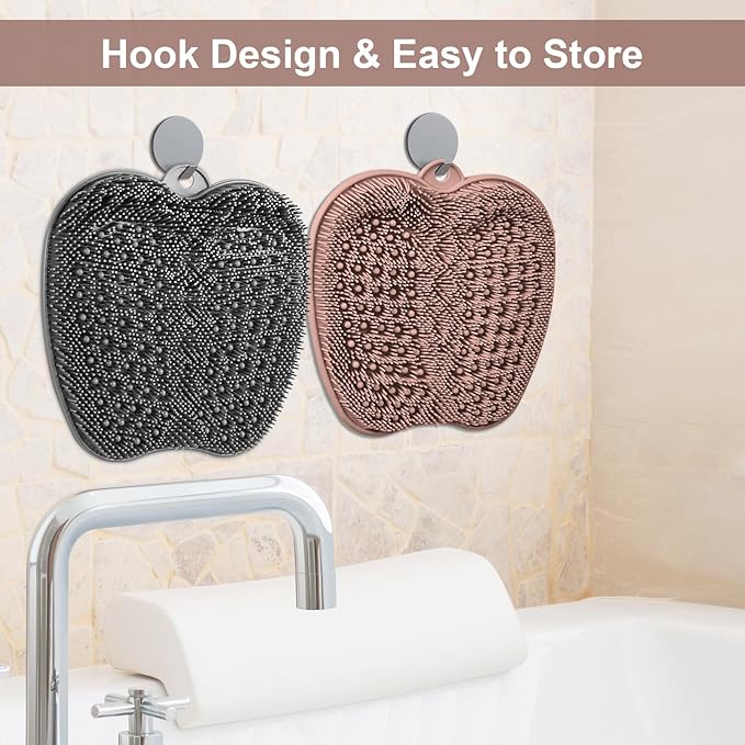 BESKAR Shower Foot Scrubber Mat with Non-Slip Suction Cups, Foot Spa Brush for Cleaning & Exfoliating Your Feet No Bend, Foot Points Reflexology Mat for Relax Your Feet