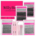 MilyBest Lash Clusters Kit with Spikes/Bottom Lashes Clusters 792Pcs Wispy DIY Lash Cluster Kit 4 Styles Curl Individual Eyelashes Pack with 2 Bond&Seal Volume Bulk Cluster Eyelash Extensions Kit