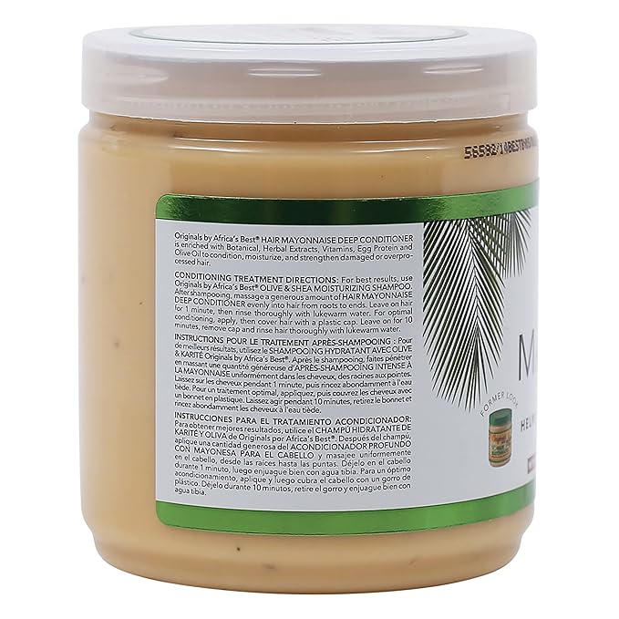 Originals By Africa's Best Hair Mayonnaise Conditioner – 2 Pack (15 oz Jars) – Enriched with Herbal Extracts, Egg Protein & Olive Oil for Deep Conditioning & Repair