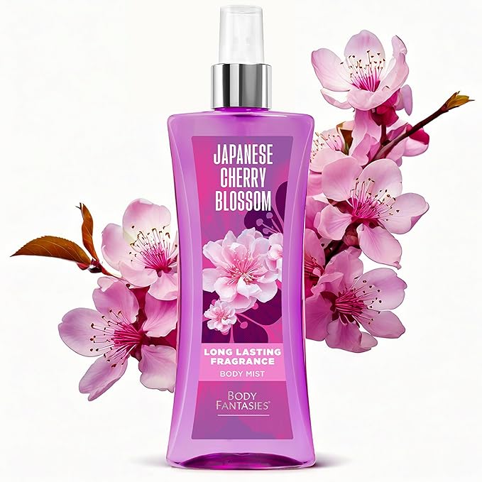Body Fantasies Signature Fragrance Body Spray, Japanese Cherry Blossom, 8 fl oz (Pack of 2)