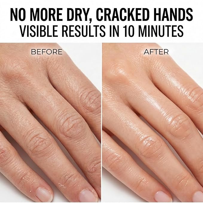 Hand Mask – Moisturizing Gloves for Dry Cracked Hands – 15-Minute or Overnight Treatment, Collagen Hand Masks, Hand Moisturizer Cotton Gloves for Sleeping Alternative, Repairing Treatment for Women
