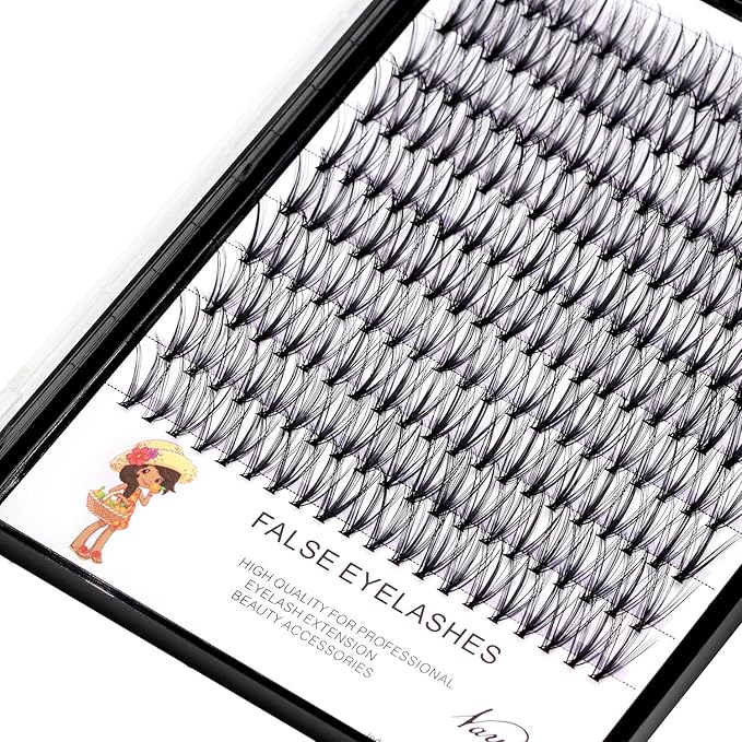→VAYATOR False Eyelashes 3Styles D Curl 10-18mm 200Pcs To Choose Lashes Extensions Cluster Individual Lash Extensions Reusable False Eyelashes Easy Grafting （Black-D Curl-12mm）