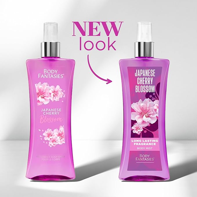 Body Fantasies Signature Fragrance Body Spray, Japanese Cherry Blossom, 8 fl oz (Pack of 2)