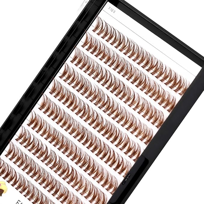 →VAYATOR False Eyelashes 3Styles D Curl 10-18mm 200Pcs To Choose Lashes Extensions Cluster Individual Lash Extensions Reusable False Eyelashes Easy Grafting （Dark Brown-D Curl-14mm）