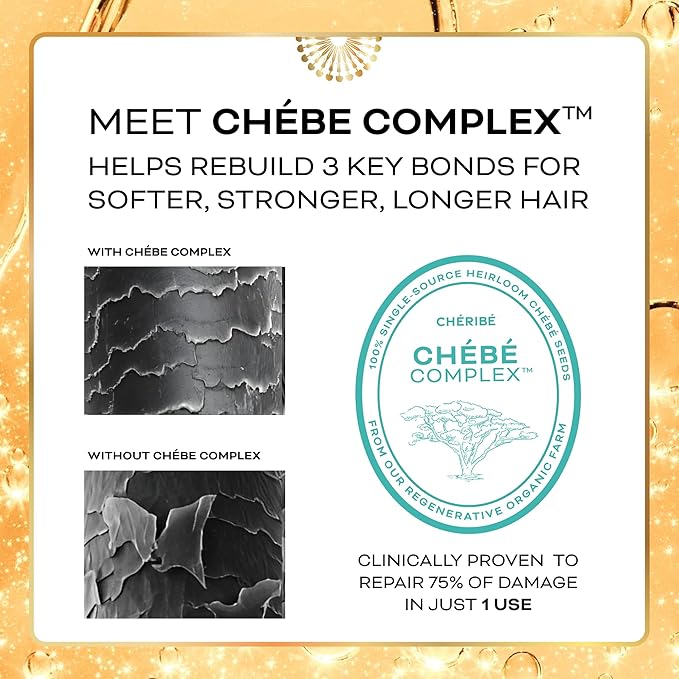 Chéribé Hair Growth Oil & Scalp - 100% Chebe Complex + Rosemary & Annatto to Nourish Roots, Soothe Dry Scalp, Boost Growth, Repair - Hair Oils for Textures 2A-4C - Porosities, Sulfate Free - 2.5 fl oz