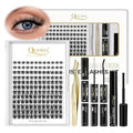 QUEWEL DIY Eyelash Extensions Kit, 144 Pcs Lash Clusters Eyelash Applicator Tool, Super Hold Bond and Seal, Clusters Lash Glue Remover Easy to Apply at Home(FD-QU-H-DH-03)