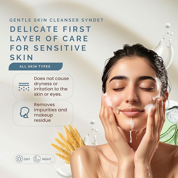 Pili Natural Syndet - Gentle Skin Cleanser with Oatmeal and Aloe Vera - Hypoallergenic cleanser for sensitive skin - 8.4 Fl.oz