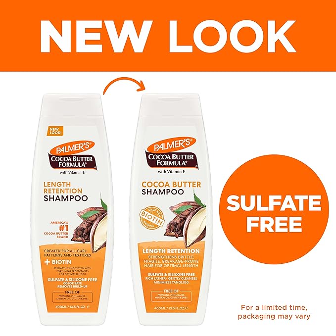 Palmer's, Cocoa Butter Formula Biotin Length Retention Shampoo, 13.5 Fl Oz (Pack of 2)