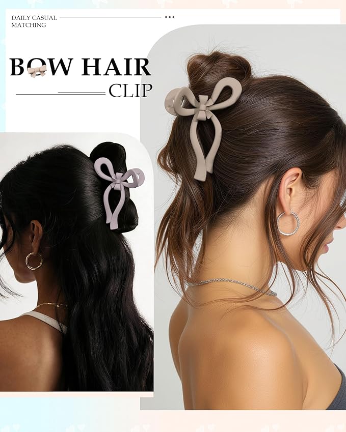 4 PCS Bow Hair Clips for Women Bow Claw Clip 5" Extra Large Hair Claw Clips for Thick and Long Hair Cute Bows Big Clip Mother’s Day Gift for Mom