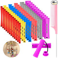 48 Pieces Hair Perm Rods Short Cold Wave Rods Plastic Perming Irons Hair Curling Rollers Curlers with Steel Pintail Comb Rat Tail Comb for Hairdressing Styling Supplies(6 Sizes,6 Colors)