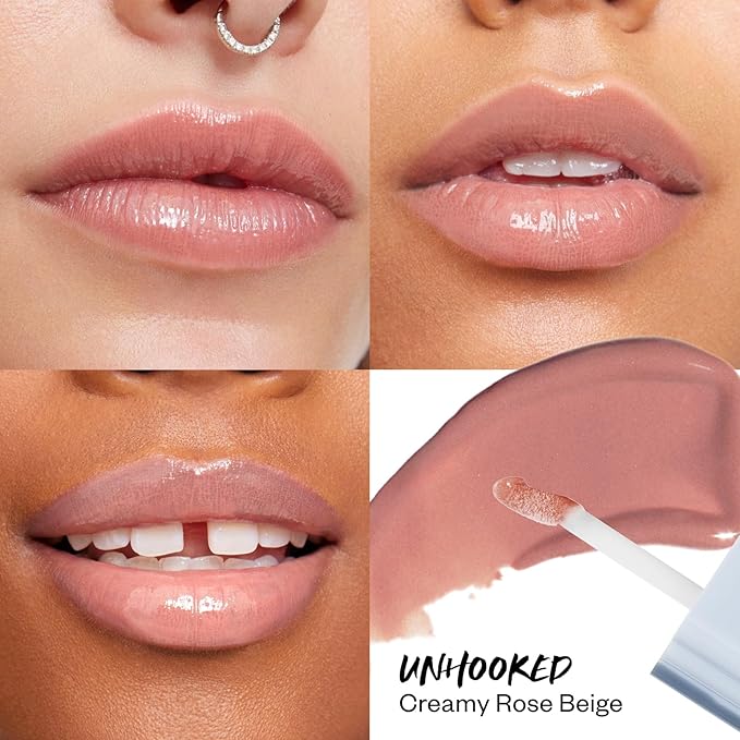 Kosas Wet Lip Oil Gloss - Hydrating Lip Plumping Treatment with Hyaluronic Acid & Peptides, Non-Sticky Finish (Unhooked)
