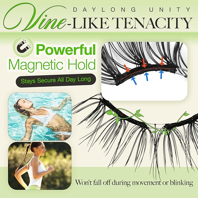 LASHVIEW Upgrade Soft Magnetic Eyelashes Natural Look, Reusable Magnetic Lashes, No Glue Needed, Windproof & Waterproof for All-Day Comfort (L15)