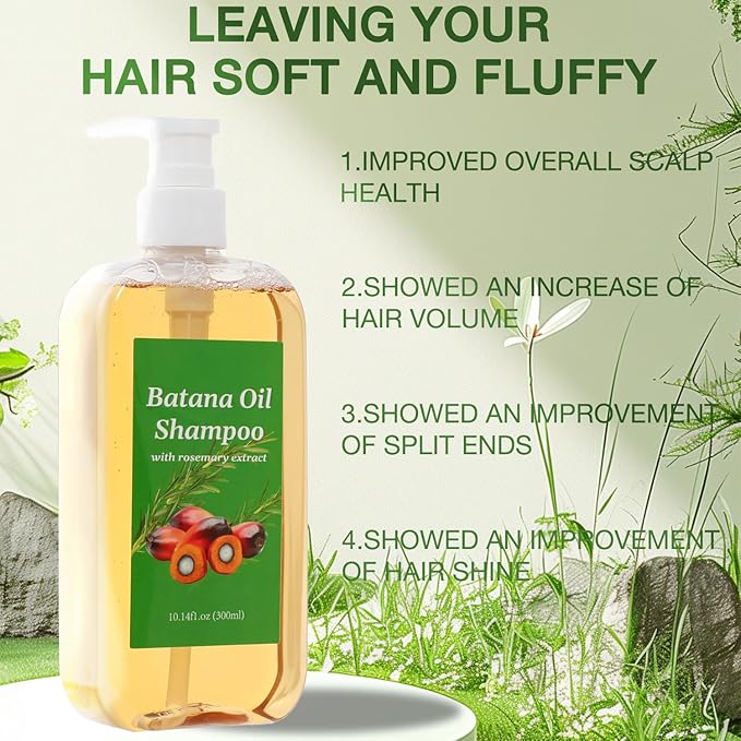 Lucift Shampoo De Batana, Rosemary Oil Shampoo De Batana Para La Caida Del Cabello, Nourishing & Regenerating Hair-Soft and Fluffy for Men & Women (1pcs)