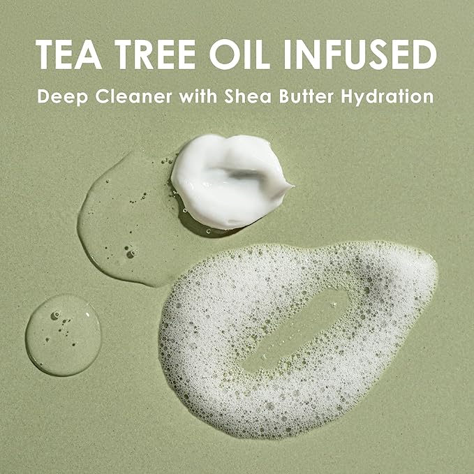 EyeEco Advanced Tea Tree Eyelid and Facial Cleanser - 180mL - Non-Irritating Eyelash & Eyelid Cleanser Soothes Irritation with Tea Tree, Vitamin E and Shea Butter