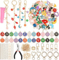 selizo 198Pcs Charms Lip Gloss Keychain Making Kit, DIY Craft Supplies with Charms, Key Chain Hooks, Jump Rings, Lobster Clasps, Chains & Tools, Jewelry Making Kit for Custom Keychains, Bags, Gifts