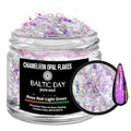 BALTIC DAY Chameleon Opal Flakes [Rose Red/Light Green] – Color Shift Mica Pigment Powder for Epoxy Resin, Tumblers, Nail Art, Eyeshadow, Makeup, Molds, and More – Chrome Color Shift Powder