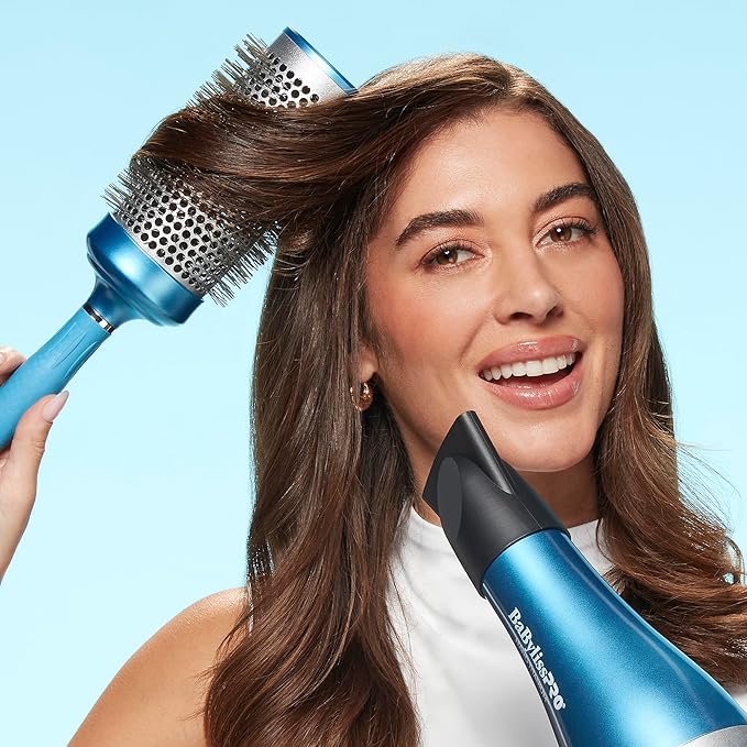 BaBylissPRO Nano Titanium 2.5" Extra-Long Thermal Round Hair Brush – Professional Blowout Brush for Smooth Results, Frizz Control for All Hair Types