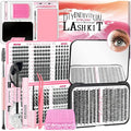 QUKLOGEN DIY Wispy Lash Extension Kit 610Pcs D Curl 6 styles Individual Lash Clusters Eyelash Extension with Lash Bond and Seal,Quick Glue Remover Tweezers Eyelash Brush Mini Applicator