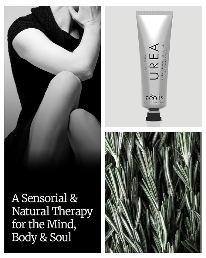 AEOLIS 10% Urea Foot Cream for Cracked Heels (2.03 fl oz), Beeswax, Shea Butter, Aloe Vera & Vitamin E Deep Moisturizing Care for Rough Feet Dry Heels Treatment & Softening
