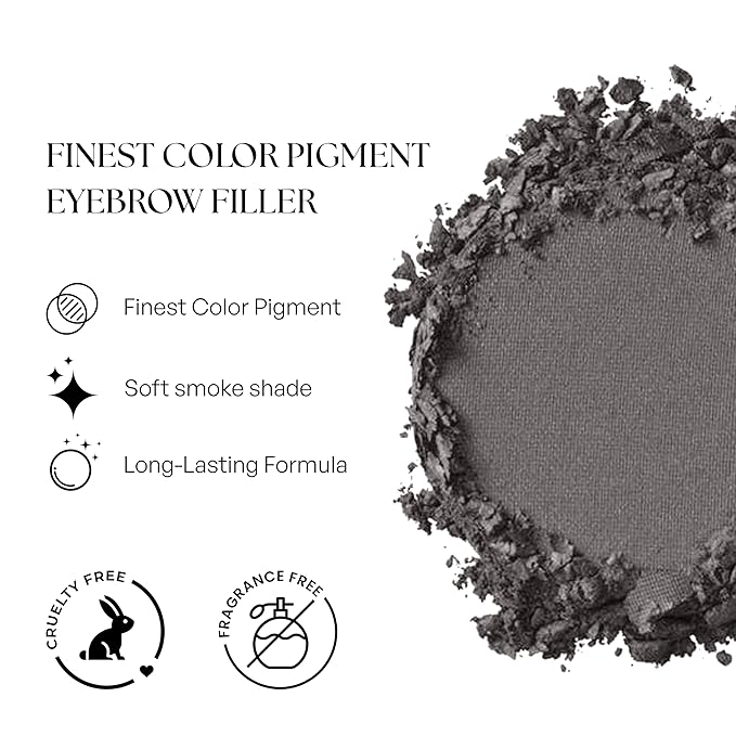 SORMÉ Smudge Proof Long Lasting Eye brow Powder for Women - Always Perfect Brows with Brush and 3 Shaping Eyebrow Stencils (Fine, Medium, Full) - Finest Color Pigment Eyebrow Filler - Dark Smoke
