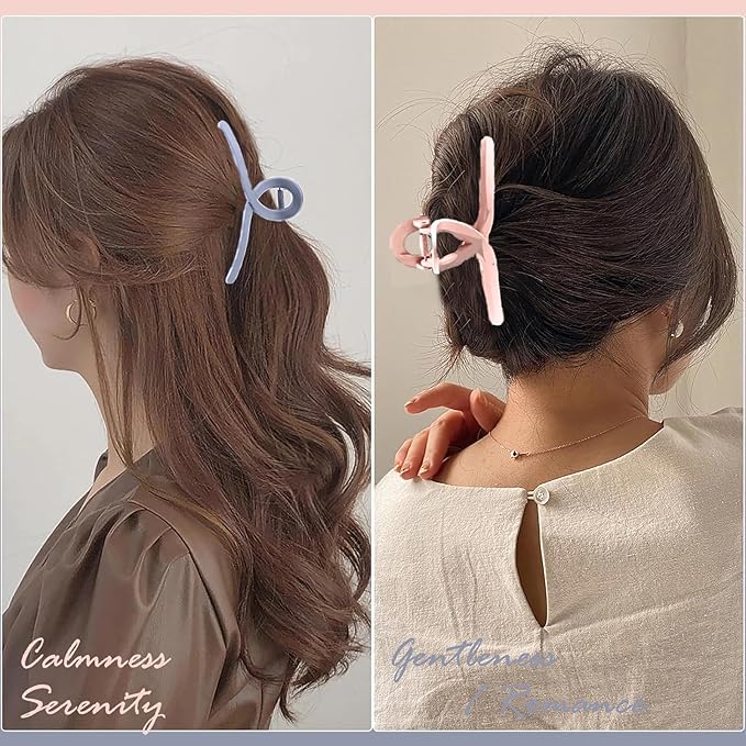 2 PCS Matte Hair Clips, 6 Inch Extra Large Hair Claw Clips Oversized Jumbo Claw Clips for Thick Hair and Long Hair Non-Slip Hair Barrette Accessories for Women and Girls (Pink and Blue)