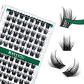 Lash Clusters 96pcs Individual Lashes Y22 D Curl 14mm Eyelash Clusters KEYYOU Volume Wispy Lash Extension Soft&Comfortable Easy DIY at Home(Y22,D-14mm)