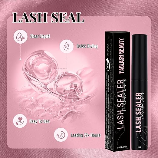 Lash Seal for Lash Clusters 5ml Portable DIY Lash Sealant for Extended Lash Adhesion Waterproof Overnight Lash Sealer with Long-Lasting Hold, Clear