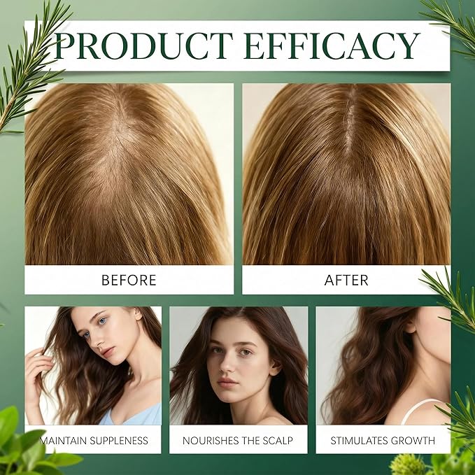 Rosemary Hair Growth Shampoo, Rosemary Hydrolyzed Keratin Shampoo for Thinning Hair – Strengthening & Volumizing Formula – Promotes Thicker Hair for Men & Women – Repairs Damaged – 100ml