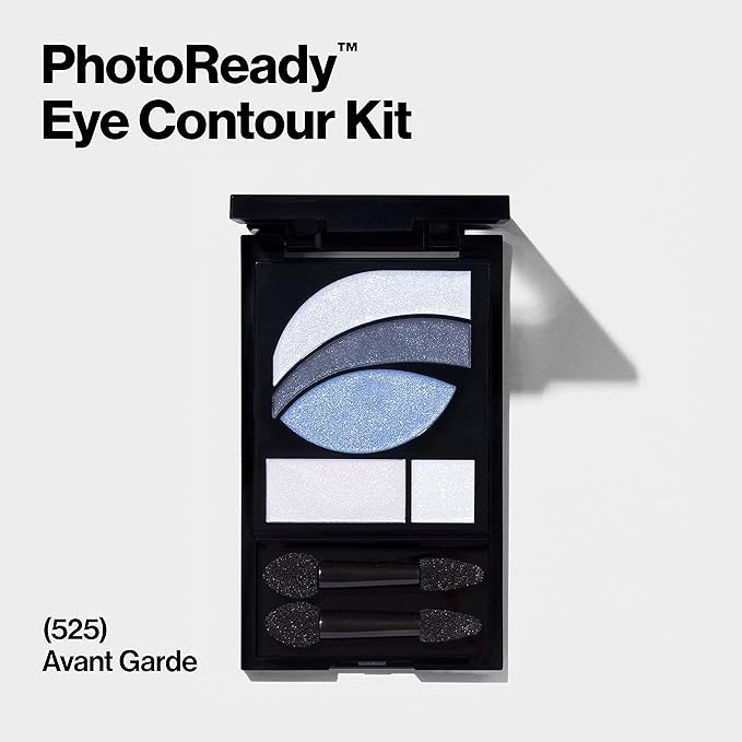 REVLON PhotoReady Eye Contour Kit, Eyeshadow Palette with 5 Wet/Dry Shades & Double-Ended Brush Applicator, Avant Garde (525), 0.1oz
