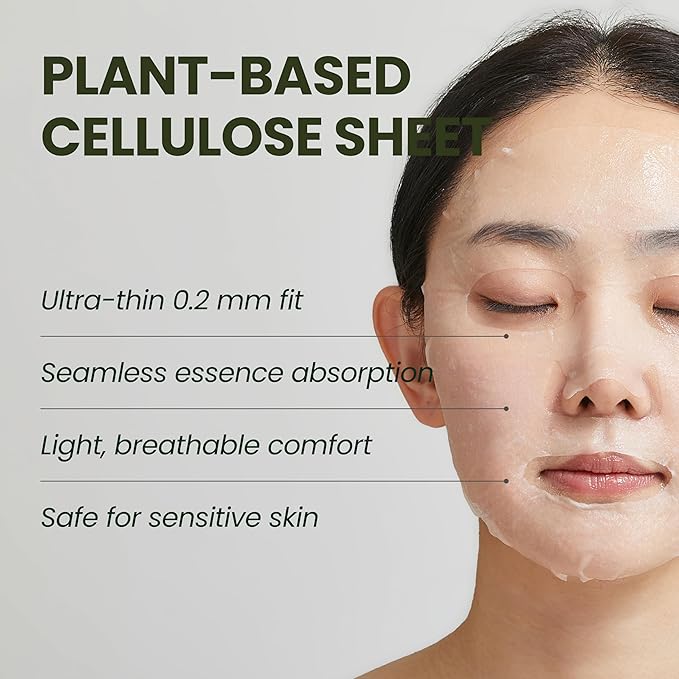 HyCicaMue Recovery Mask(10ea) | Soothing & Hydrating Sheet Masks for Sensitive Skin | Cica, Aloe Vera Leaf Extract, Hyaluronic Acid | Daily Calming & Moisture Barrier Care | Korean Face Mask