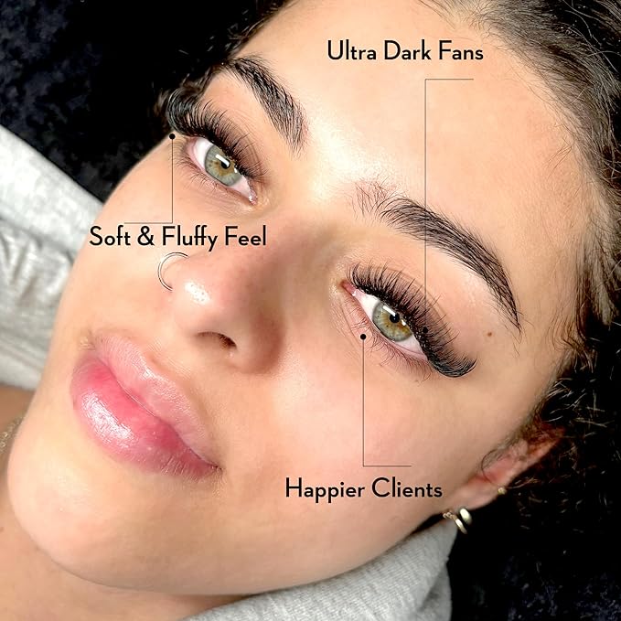 One V Salon, 1000 Loose Professional Use Premade Fans Eyelash Extensions, D Curl Volume Lashes,14D 20D 10D-0.07 Thickness, 9-16mm Fluffy Handmade Fan Mixed Tray