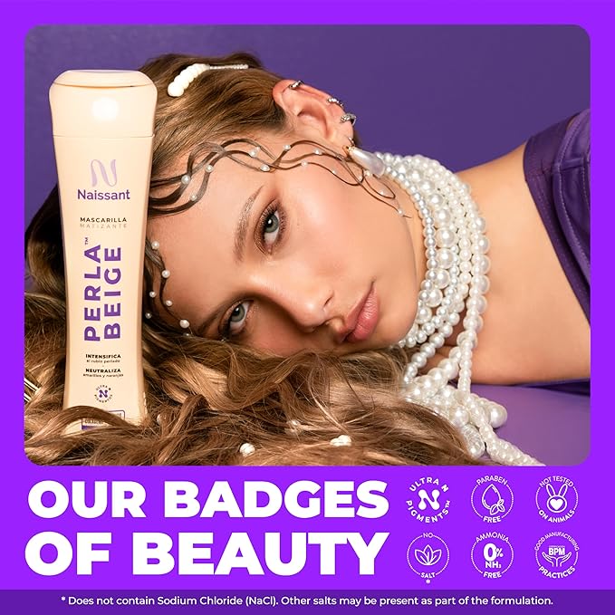naissant Pearl Blonde Hair Purple Shampoo | Ultra High-Purity Pigments | Neutralizes Yellow & Brassy Tones | Hyaluronic Acid, Collagen & Biotin | Paraben, Ammonia & Sulfate Free | 10.1 Fl. Oz