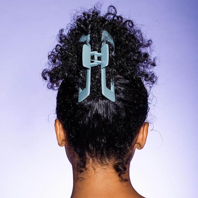 Gimme Beauty Thick Hair - X-Long Hair Holds More - Velvet-Like Finish Clip for All Lock Types - Non-Slip, Firm-Hold Daily Wear Accessory - Essential, Retractable Clip - Blue