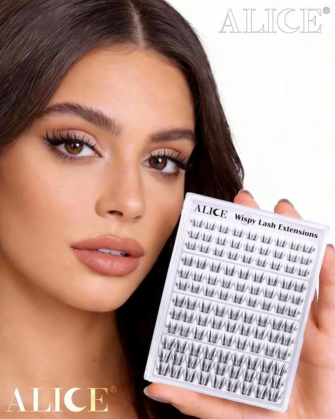 ALICE Manga Lash Clusters Natural Wispy 8-14mm Eyelash Clusters with Spikes Cluster Eyelash Extensions Spiky Invisible Band Cluster Lashes Anime Individual Lashes 108pcs