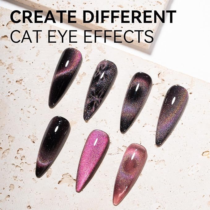 MAYCHAO 15ML Cat Eye Gel Nail Polish 1Pc Rainbow Princess Gel Polish with Magnet Soak off Holographic Magnetic Nail Polish for Nail Art Manicure Salon DIY at Home, 0.5 OZ