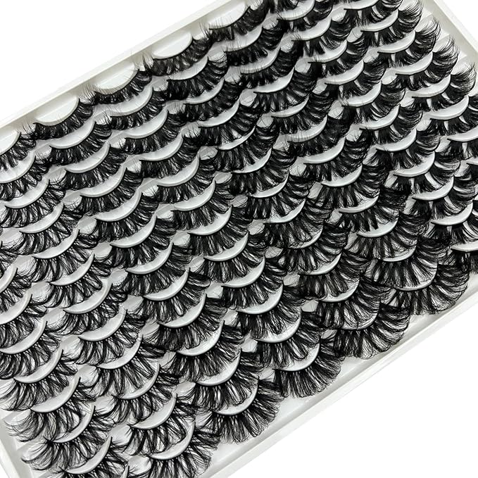 25MM Mink Lashes 48 Pairs Pack 25 mm False Eyelashes Long Dramatic 5D Full Volume Fake Eyelashes 4 Styles Wispy Curly Mink Eyelashes Wholesale, by TIMELABS