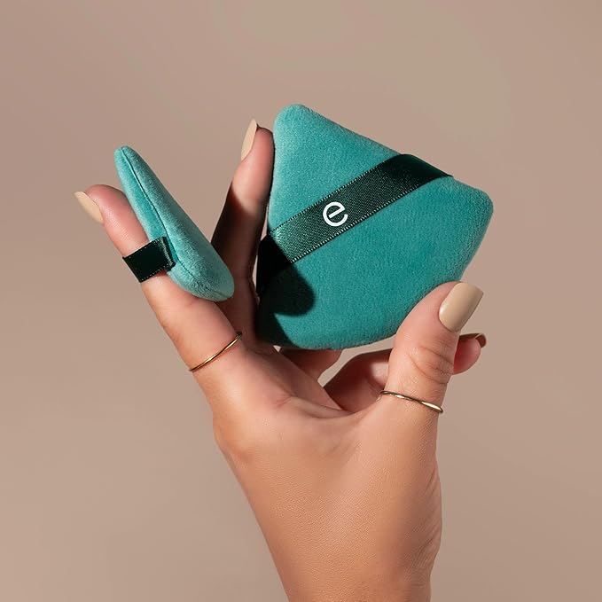 EcoTools Powder Puff Duo, Full-Size & Mini Powder Puffs for Loose or Pressed Powder, Precision Under-Eye & T-Zone Application, Soft Makeup Puffs, Vegan & Cruelty-Free, 2 Piece Set