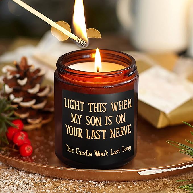 Daughter in Law Gift Candles - Funny Bridal Shower Wedding Mothers Day Birthday Gift for Daughter in Law, Sons Girlfriend - Fun Relax Gifts for Women Mom - Sea Salt Jasmine Spa Scented Candle