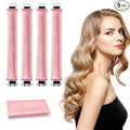 Heatless Hair Curlers, Satin Foam Rollers, Overnight Curling Rods for Long Hair, 5 Count (Pink)