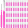 MAPVOLUT 120 Pcs Micro EyeBrow Lash Brush with Cap - Professional Beauty Mini Spoolies for Makeup, Brow Lamination and Travel - Perfect for Makeup Artists/Starters, Beauty Lovers, and Gifting (Rose)