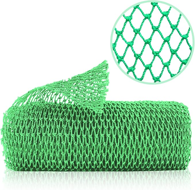 ZOCY African Net Sponge, Authentic Exfoliating Body Scrubber for Bath and Shower, Multiple Textures with Gentle Deep Exfoliating and Rich Lather for All Skins (Green)