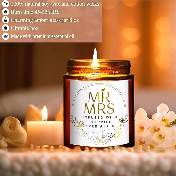 You're Engaged Candles for Women, Bride to be, Bachelorette - Gift for Newly Engaged Couples Fiance- Bridal Shower Gift for Her Sister Daughter Friends - Relaxing Lavender Vanilla Soy Candle
