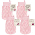 Exfoliating Gloves 2 Pack, Wave Texture Exfoliating Mitt for Dead Skin Remover, Body Scrub Gloves for Bath Shower, Korean Exfoliating Mitt, Loofah Alternative Body Scrubber for Women & Men