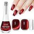 Red Magnetic Nail Polish Non Gel, Red Cat Eye Nail Polish Quick Dry Lacquer Manicure Gift For Women Girls 16ml/0.54 oz