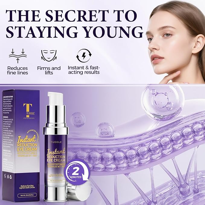 Tuggle Instant Eye & Face Tightening Serum, Instant Lift Eye Gel Cream Rapid Improve Under Eye Bags and Puffiness, Tightener Wrinkles & Fine Lines Fast, for Women & Men in Minutes, 0.67 oz